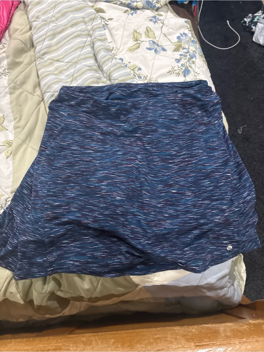 SkirtSports Women's Navy Space-Dye Athletic Skater Skirt